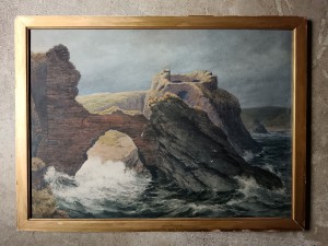 Large Antique Scottish Coastal Watercolour 